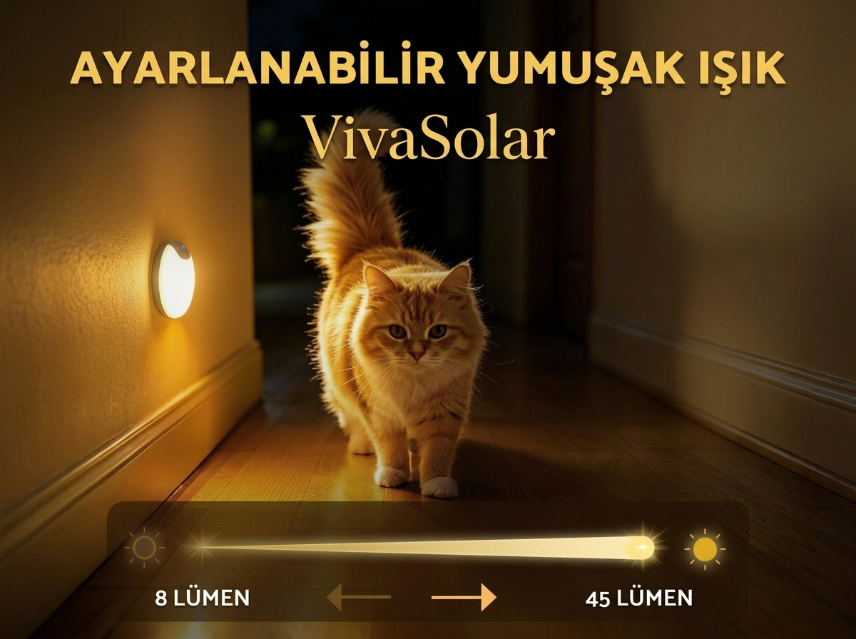 Hareket Sensörlü USB Şarjlı Sarı LED Işık