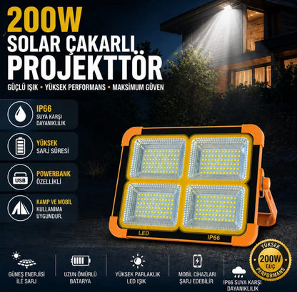 Güneş Enerjili LED Projektör