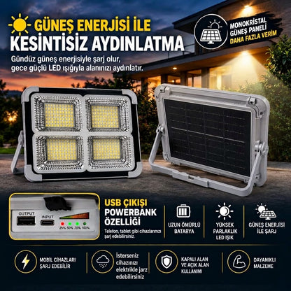 Güneş Enerjili LED Projektör