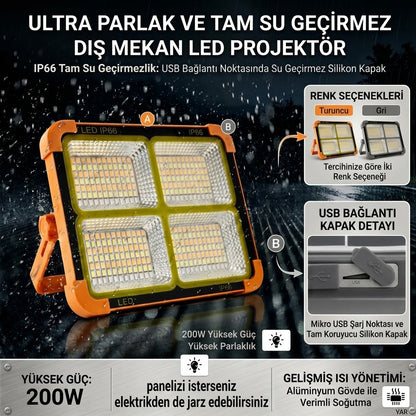 Güneş Enerjili LED Projektör