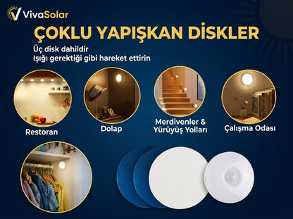 Hareket Sensörlü USB Şarjlı Sarı LED Işık