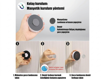 Hareket Sensörlü USB Şarjlı Sarı LED Işık